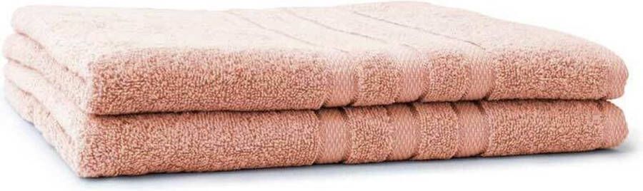 LINNICK Pure Handdoeken Set Douchelaken 100% Katoen Light Pink 70x140cm- Per 2 Stuks