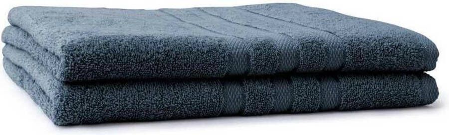 LINNICK Pure Handdoeken Set Douchelaken 100% Katoen Ocean Blue 70x140cm- Per 2 Stuks