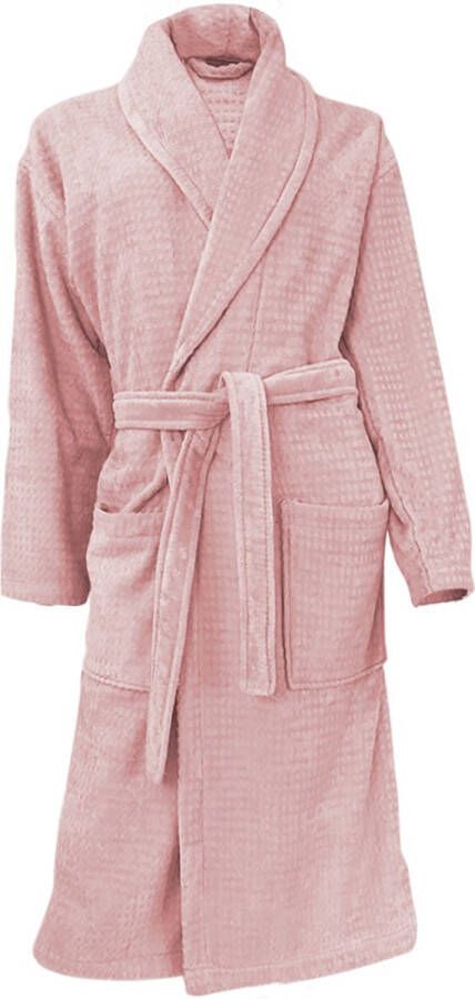 LINNICK Wafel Badjas Velours Katoen maat XL Light Pink Badjas Dames Badjas Heren Sauna Badjas Unisex