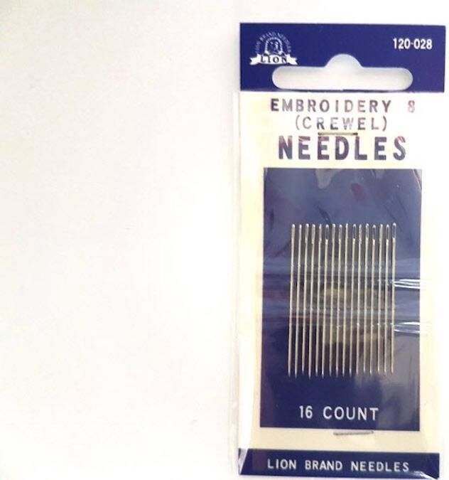 Lion brand needles borduurnaalden nr. 8 16 stuks 35 mm lang naalden naainaalden