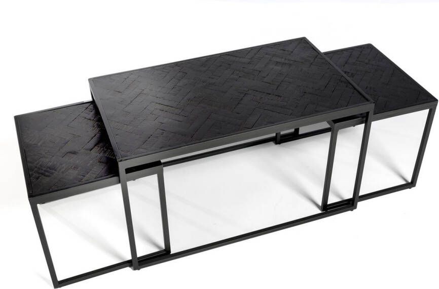 Lion Design Lions Design Black Herringbone Salontafel Set XL
