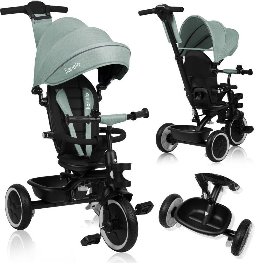 Lionelo Berry Driewieler 2in1 tot 25kg 360° Draaibare Verstelbare stoel Groeit met het Kind Mee