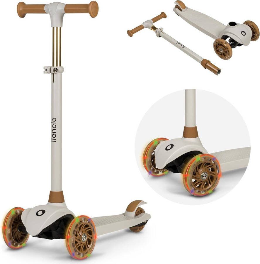 Lionelo Jessy Kinderstep step 3 wielen leeftijdsgroep 3+ max 50kg LED verlichting in de wielen hoogte verstelbaar 65-70-75-80 cm