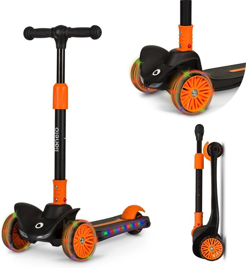 Lionelo Timmy Kinderstep Balansstep voor kinderen van 3 jaar tot 50kg verstelbaar LED wielen
