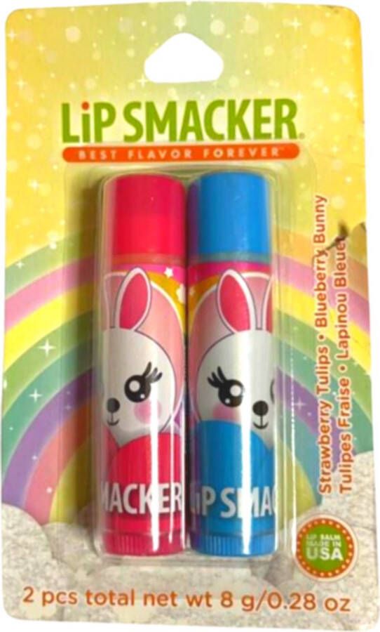 Lip Smacker Bonne Bell Easter Lip Balm Duo 1410645 Strawberry Tulips & Blueberry Bunny Lippenbalsem 2 Stuks 8 g