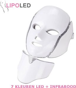 LIPOLED LED Masker gezicht en hals 7 kleuren + Infrarood!