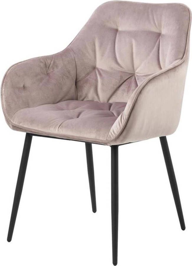 Lisomme Arian Eetkamerstoel Velvet Oud Roze Met Armleuning