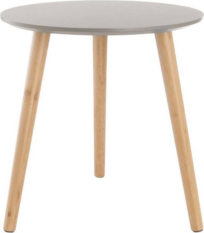 Lisomme Esma Ronde Houten Bijzettafel Ø 40 cm Grijs