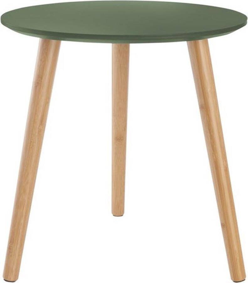 Lisomme Esma houten bijzettafel groen Ø 40 cm