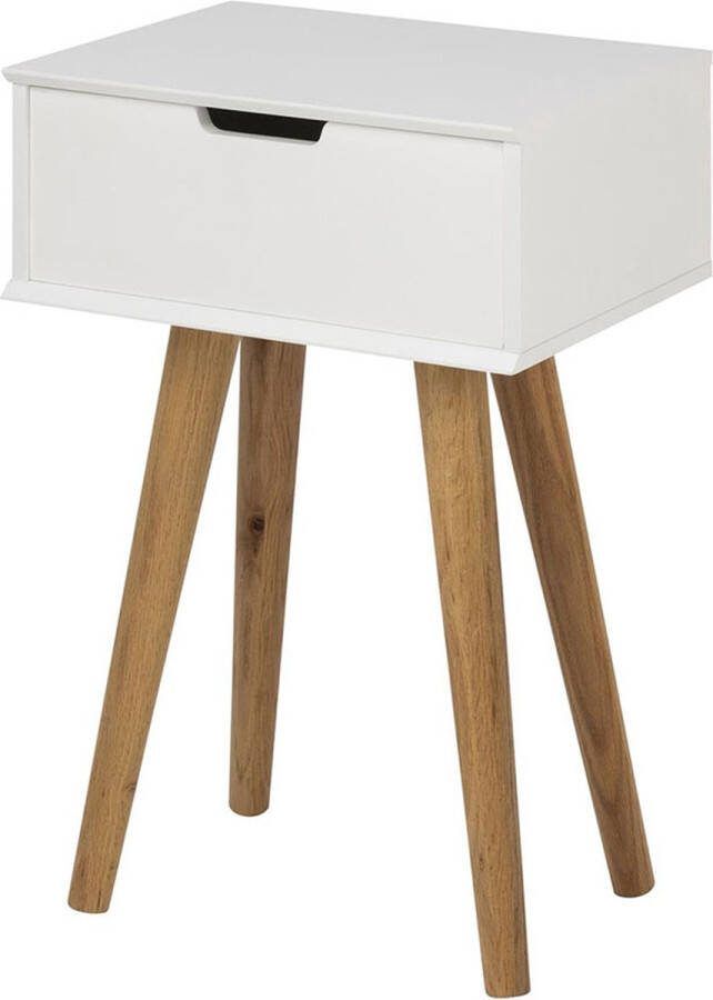 Lisomme Fabienne Houten Nachtkaste met Lade Wit