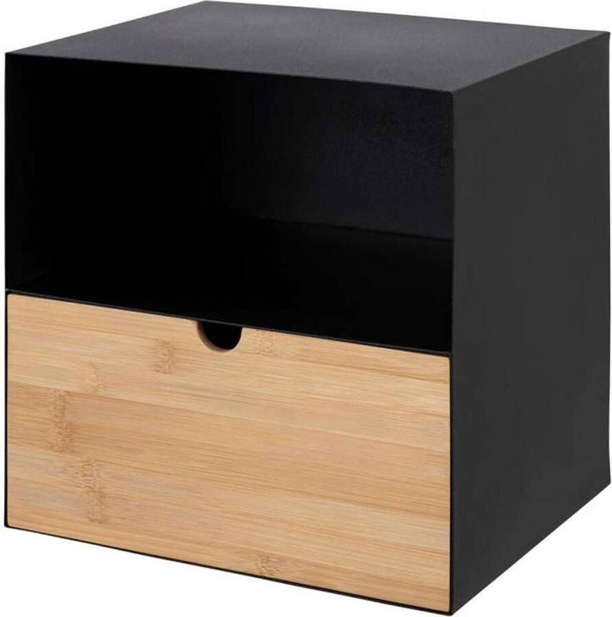 Lisomme Hilde Metalen Wandkast met Bamboe Lade Naturel