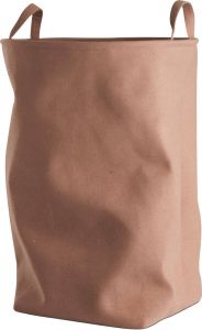 Lisomme Ilse stoffen wasmand taupe Ø38 x 54 cm