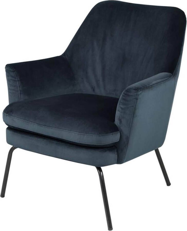 Lisomme fauteuil Jez Fluweel Donkerblauw