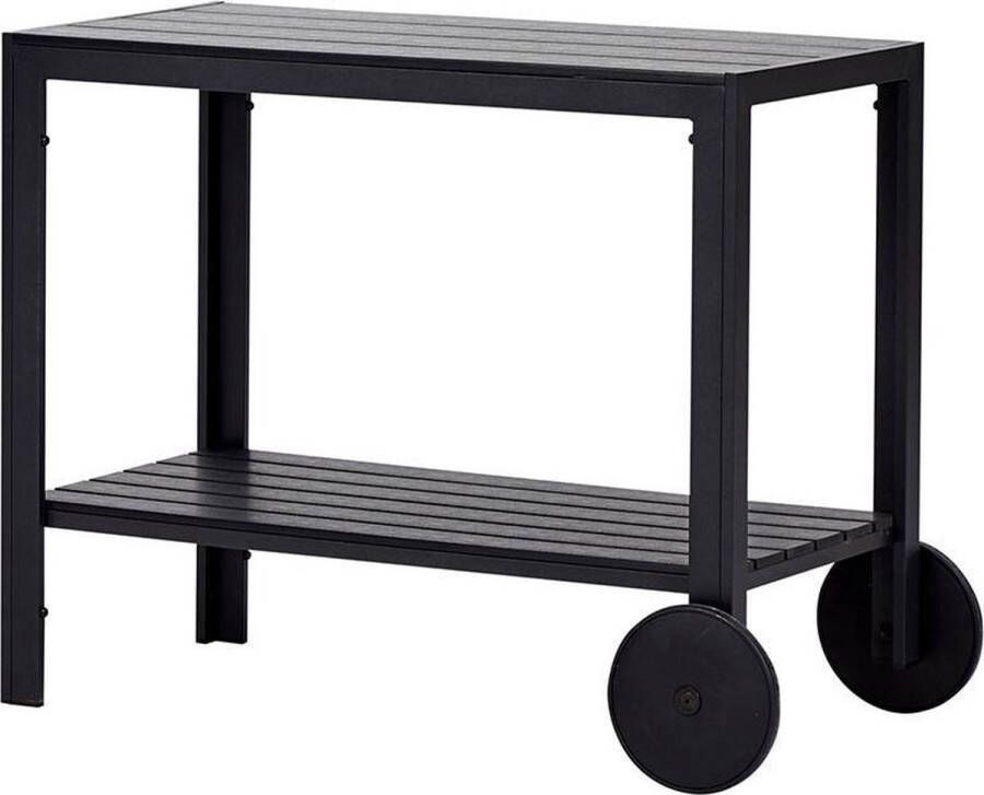 Lisomme Kate keuken trolley zwart buiten of binnen tuin terras bar chart aluminium polywood