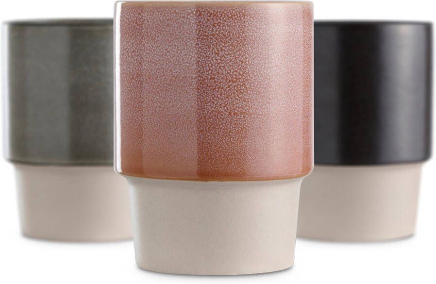 Lisomme Lilly stoneware mokken Set van 3 kleuren