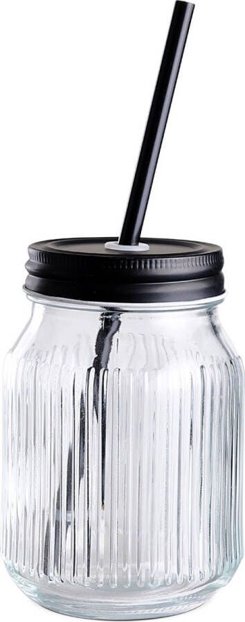 Lisomme Maeve Mason Jar glas met rietje 450 ml