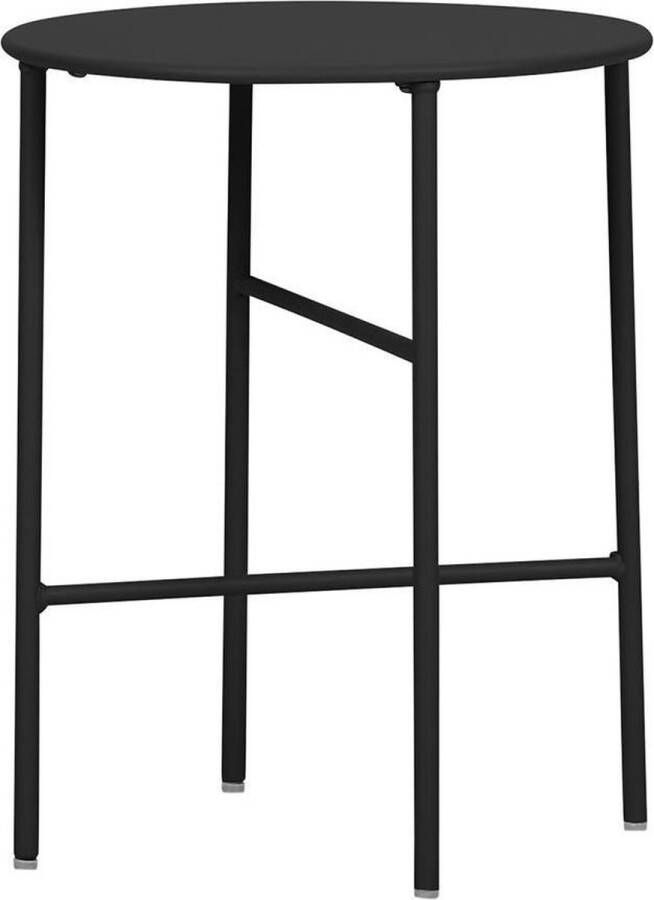 Lisomme Mila metalen tuin bijzettafel zwart Ø 40 cm