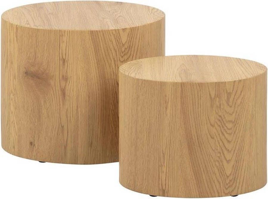 Lisomme Rosanne houten salontafels L33 x B48 x H40 cm set van twee