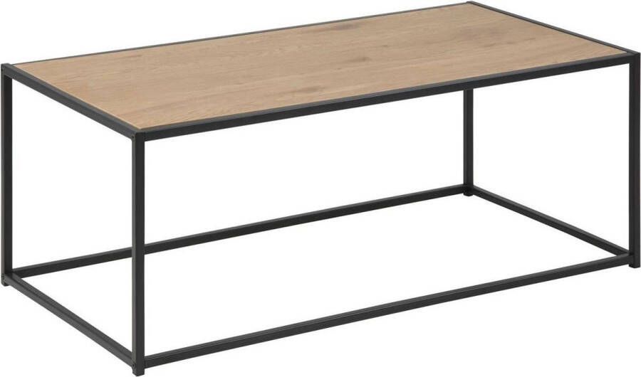 Lisomme Vic industriële houten salontafel L100 x B50 x H40 cm Naturel