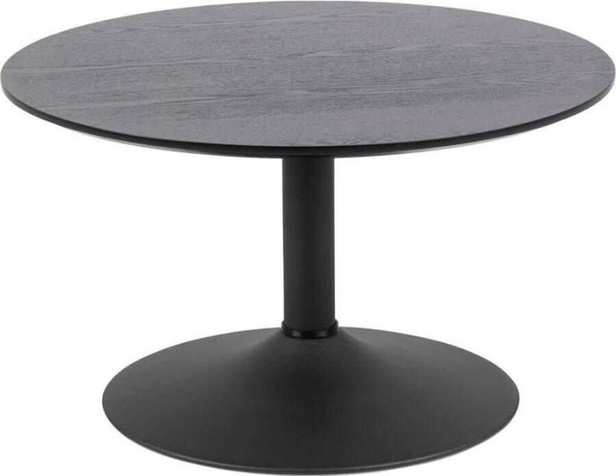 Lisomme Vino ronde houten salontafel Metalen onderstel Ø70 x H40 cm Zwart