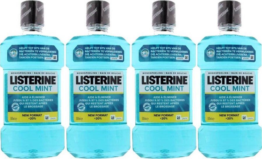 Listerine Cool Mint Mond Spoeling Voordeelbox 4 x 600 ml