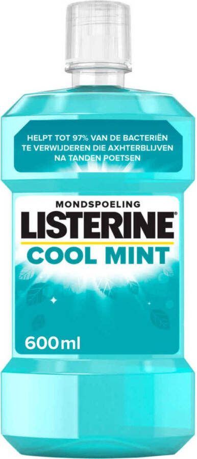 Listerine Cool Mint mondwater verfrissende mondwaterspoeling voor bestrijding van schadelijke bacteriën voor gezond tandvlees 6 x 500ml