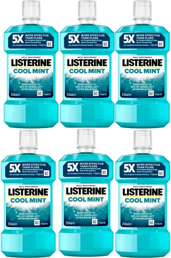 Listerine Cool Mint mondwater 250 ml van X6
