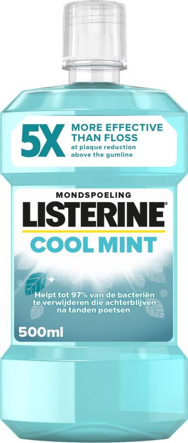 Listerine Cool Mint mondwater verfrissende mondwaterspoeling voor bestrijding van schadelijke bacteriën voor gezond tandvlees 500ml