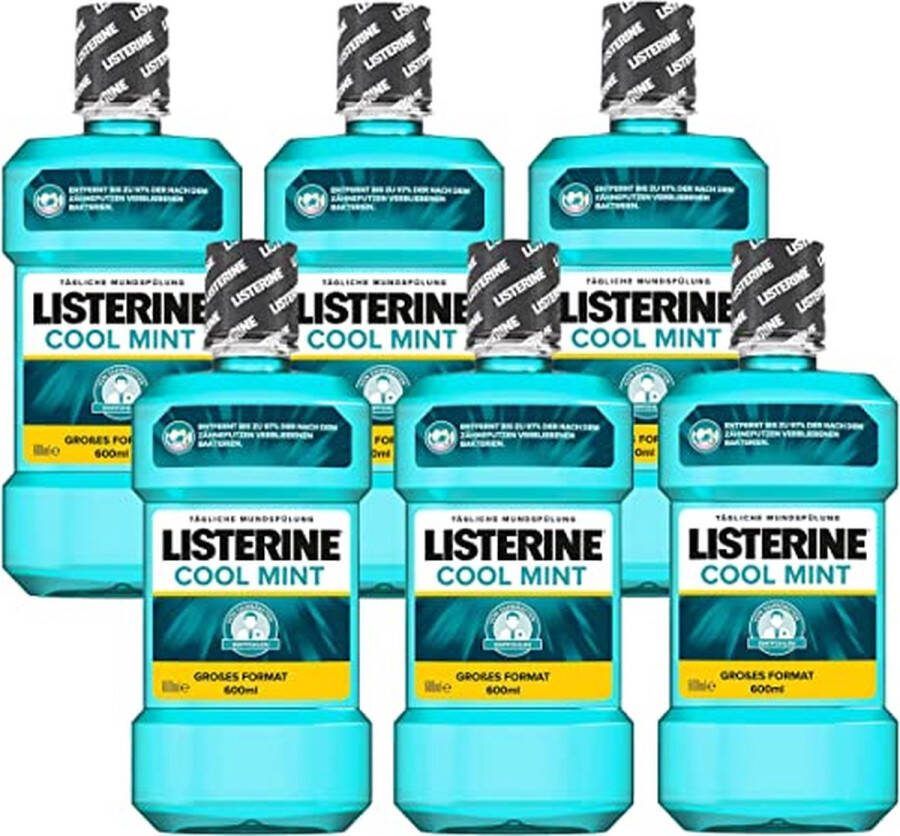 Listerine Coolmint Mondwater 6 x 600ml Voordeelverpakking