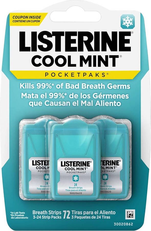 Listerine CoolMint Pocket Paks Strips Tegen Slechte Adem Geen Mondwater Nodig Total Care