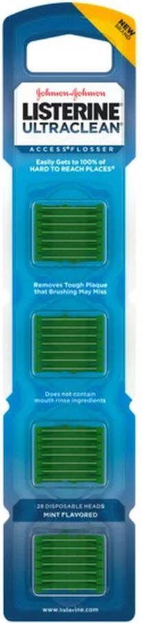 Listerine Johnson & Johnson Ultraclean Access Flosser Navulling -Mint 28 Stuks Flossdraad voor Volledige Mondverzorging