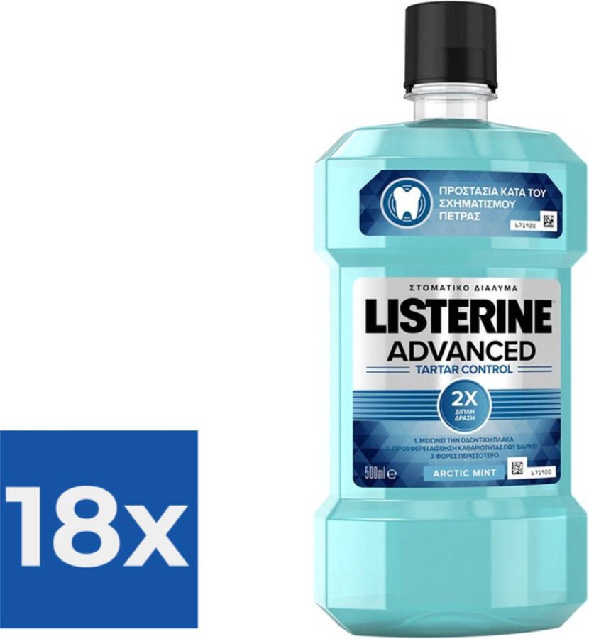 Listerine Mondspoeling Mouthwash Advanced Tartar Control Anti Tandsteen 500 ml Voordeelverpakking 18 stuks