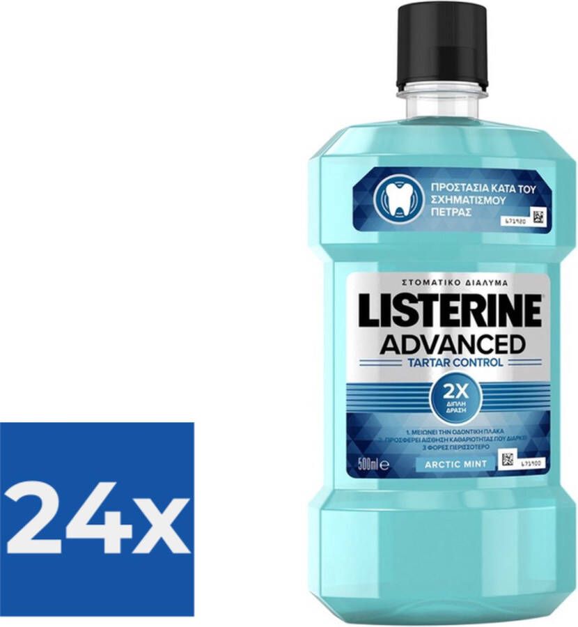 Listerine Mondspoeling Mouthwash Advanced Tartar Control Anti Tandsteen 500 ml Voordeelverpakking 24 stuks