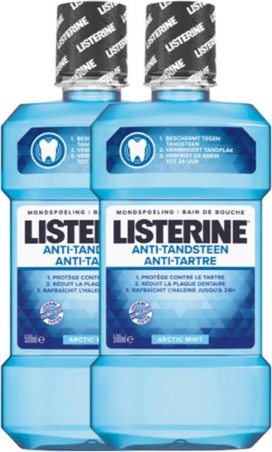 Listerine Mondwater Anti-Tandsteen Arctic Mind 2 x 600 ml Voordeelverpakking
