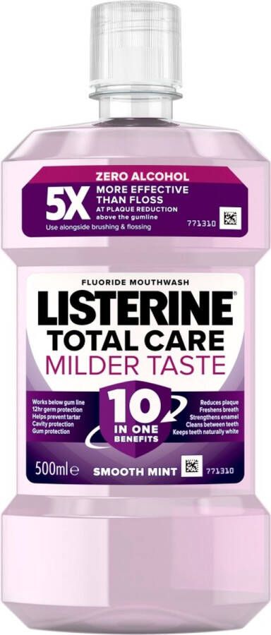Listerine Mondwater Complete verzorging Zonder alcohol Smooth Mint 6 X 500ml Voordeelverpakking