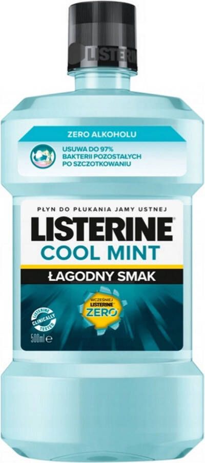 Listerine Mondwater Cool Mint Milde Smaak Mondspoeling ZERO Alcohol 500ml
