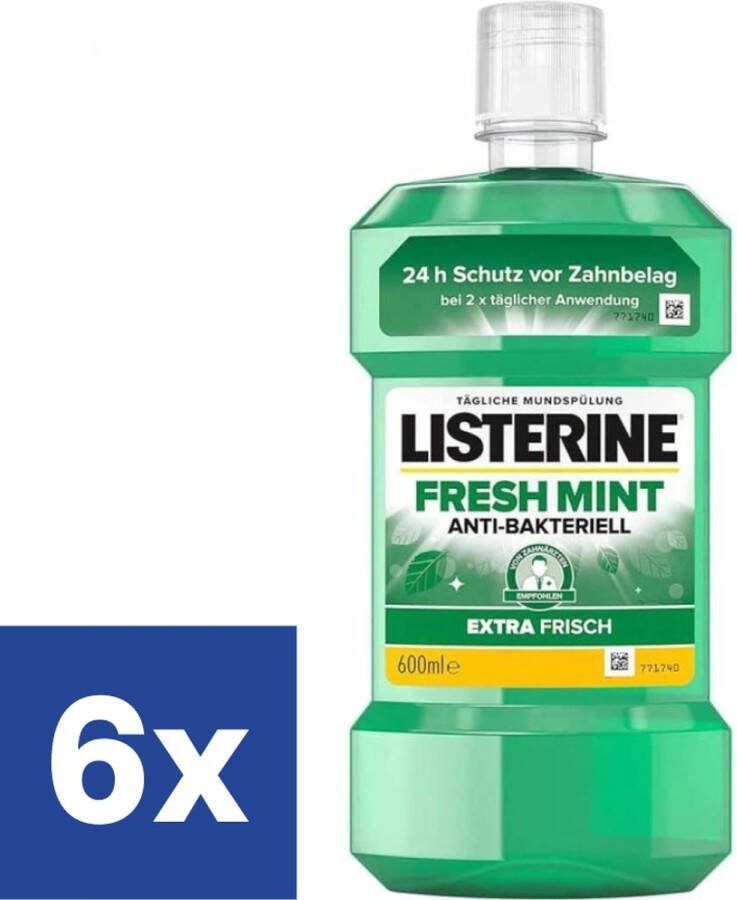 Listerine Mondwater Fresh Mint 6 x 600 ml