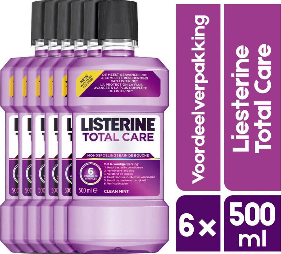 Listerine Total Care 6in1 Mondwater Mondspoeling 6x 500ml Voordeelverpakking Copy