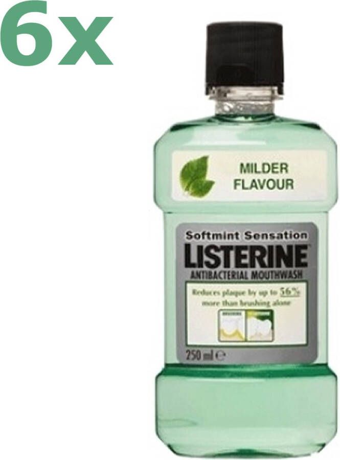 Listerine Softmint Sensation Mondwater Munt 6x 250ml Voordeelverpakking