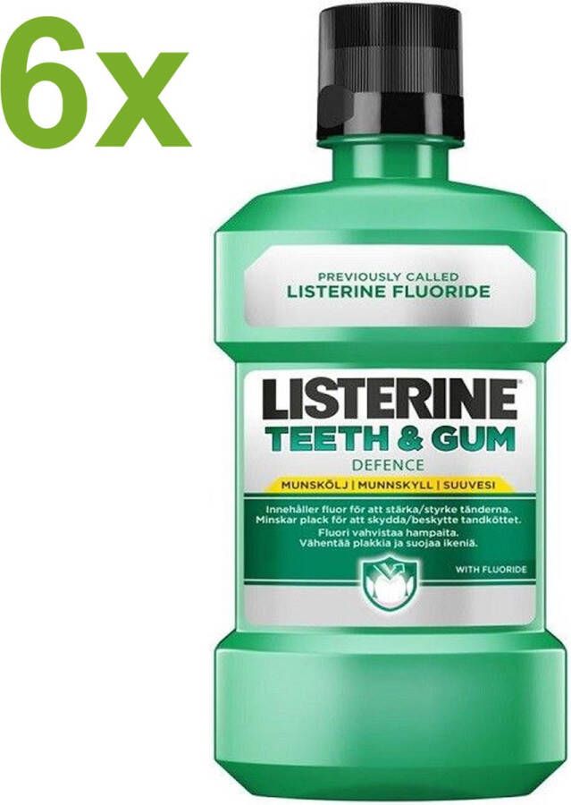 Listerine Teeth & Gum Defence Freshmint Mondspoeling Mondwater 6x 250ml Voordeelverpakking