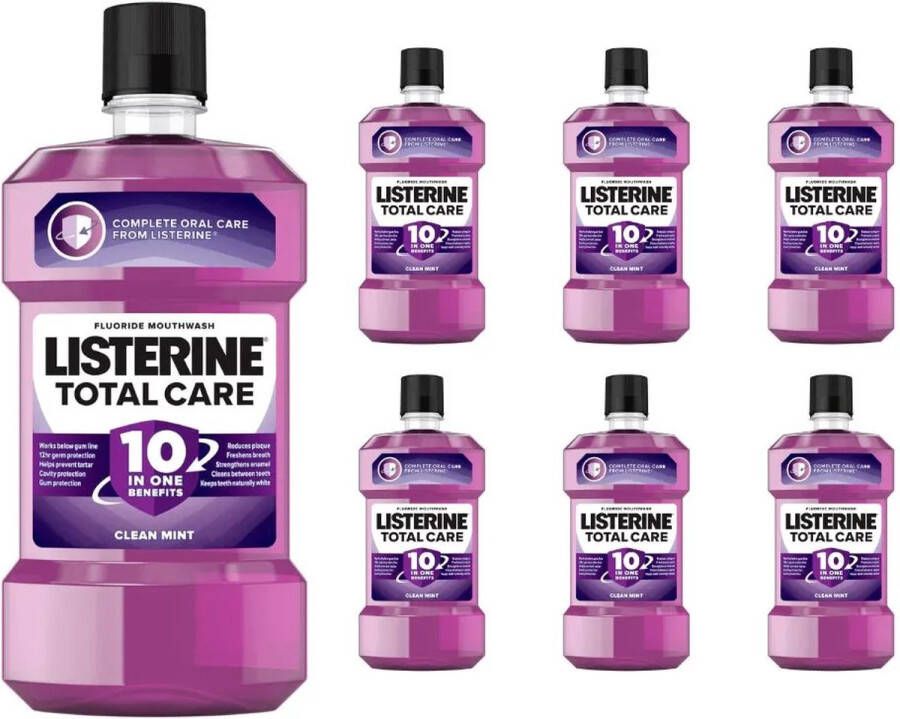 Listerine -Total care Mondwater Clean mint 6x 250 ml Voordeelverpakking