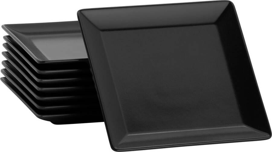 Lite-body Hermes Gebaksbordjes Set van 8 stuks Ø16 cm Zwart Mat