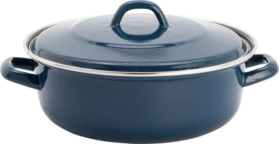 Lite-Body Magnus Braadpan 28cm 3l met deksel Emaille Inductie Blauw