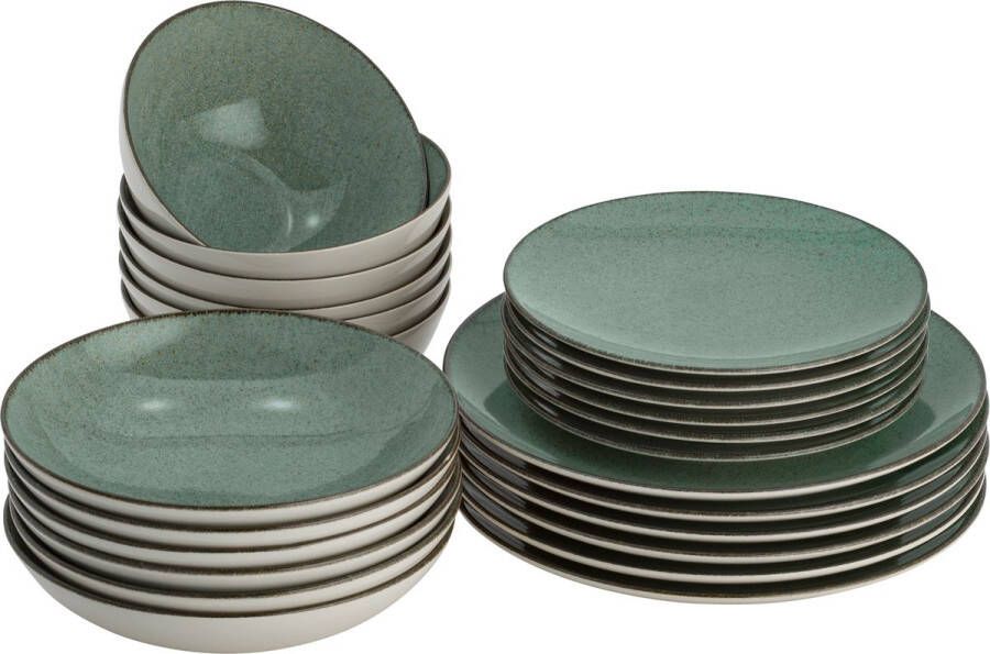Lite-Body Serviesset Hermes Mintgroen spikkel 6 personen 24 delig