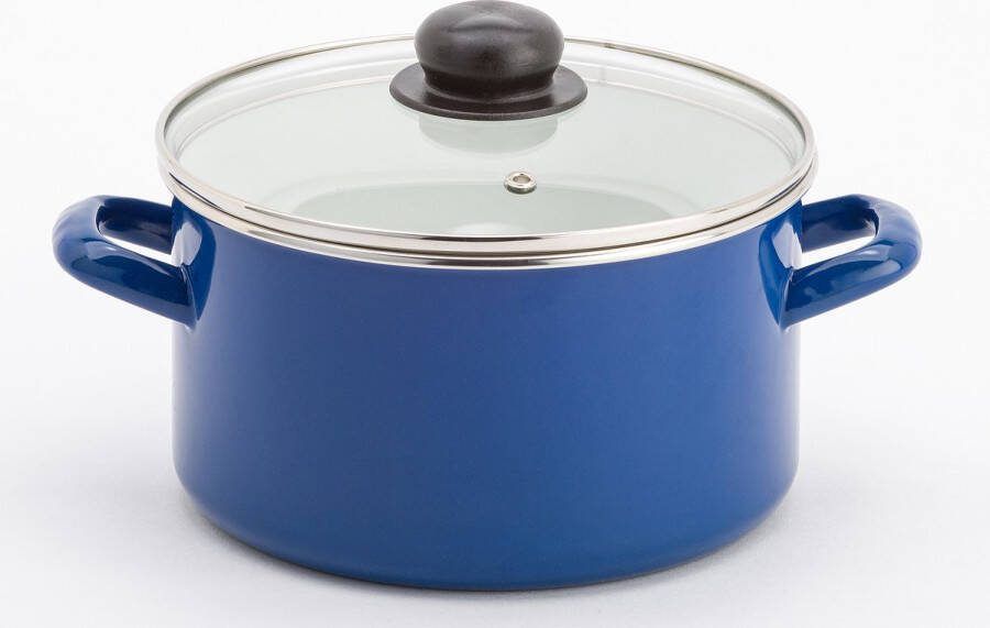 Lite-Body Soeppan 3l met deksel Emaille Blauw Inductie