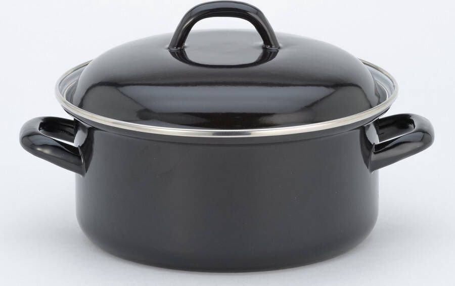 Lite-Body Soeppan 3l met deksel Emaille Zwart Inductie