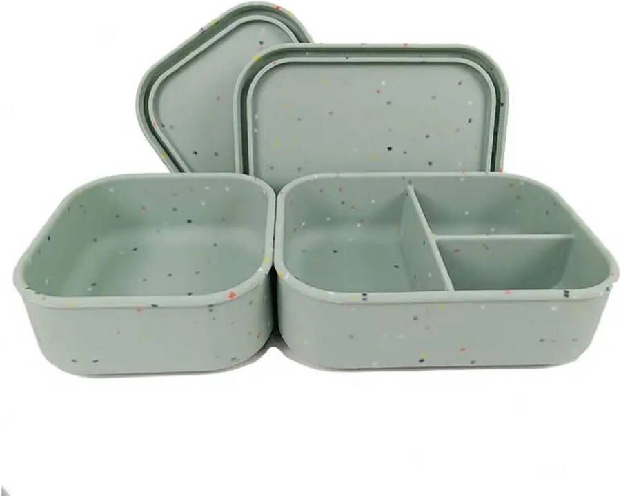 LITTLE-BUNNY silicone lunchtrommel + bakje groen