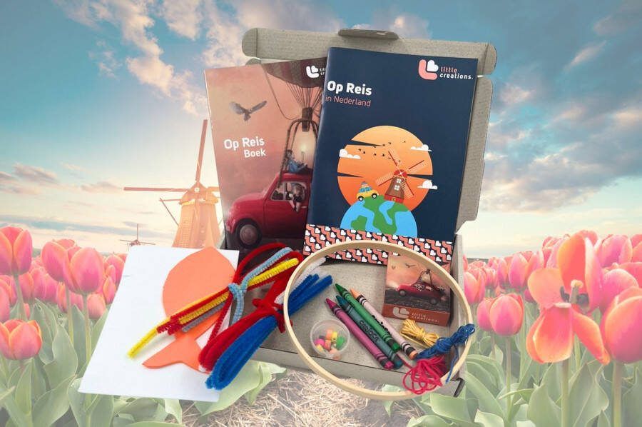 Little Creations Autobox Op reis Nederland Vakantie Knutselbox Voor Op Reis NL Autobox voor onderweg Nederland Spelletjes voor kinderen onderweg Autospel Autobingo Reisspel