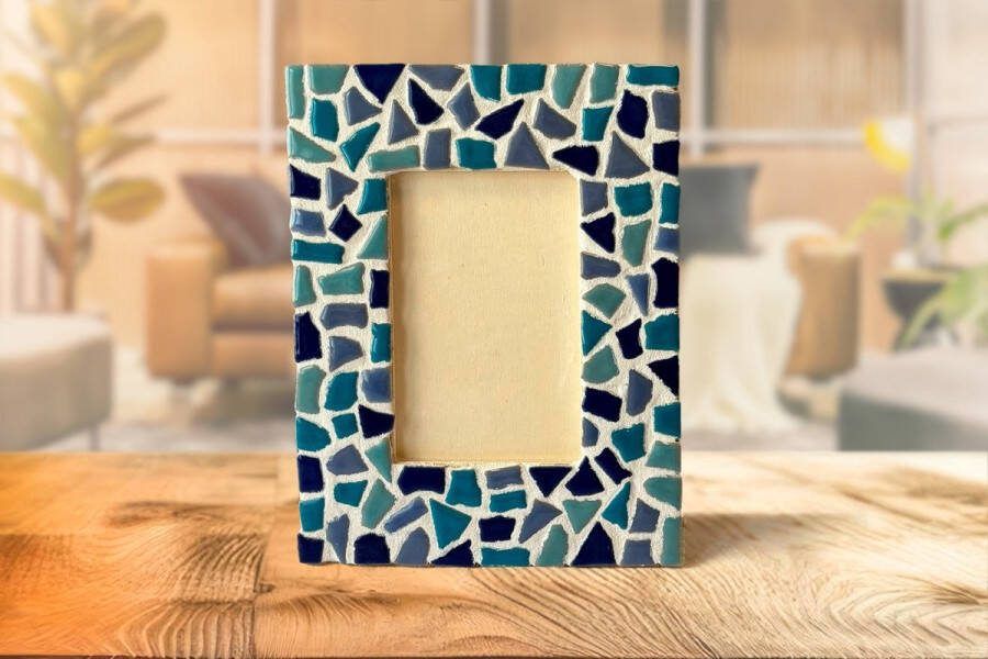 Little Creations DIY Pakket Mozaïek Fotolijst Blauw Mix Hobbypakket Knutselpakket voor volwassenen doe het zelf pakket