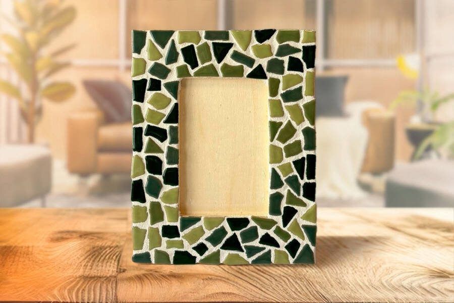Little Creations DIY Pakket Mozaïek Fotolijst Groen Mix Hobbypakket Knutselpakket voor volwassenen doe het zelf pakket